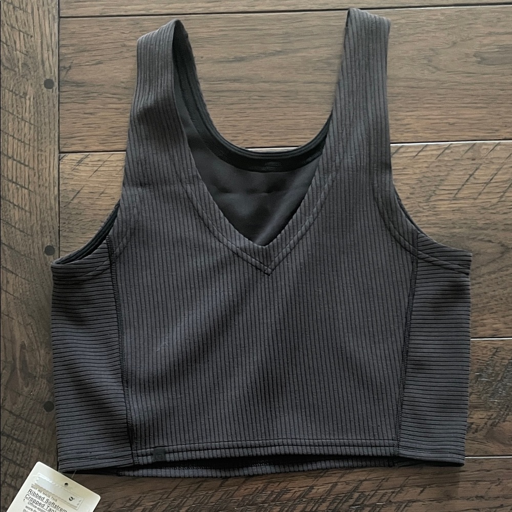 Lululemon Athletica Dark Gray Ribbed Tank Top